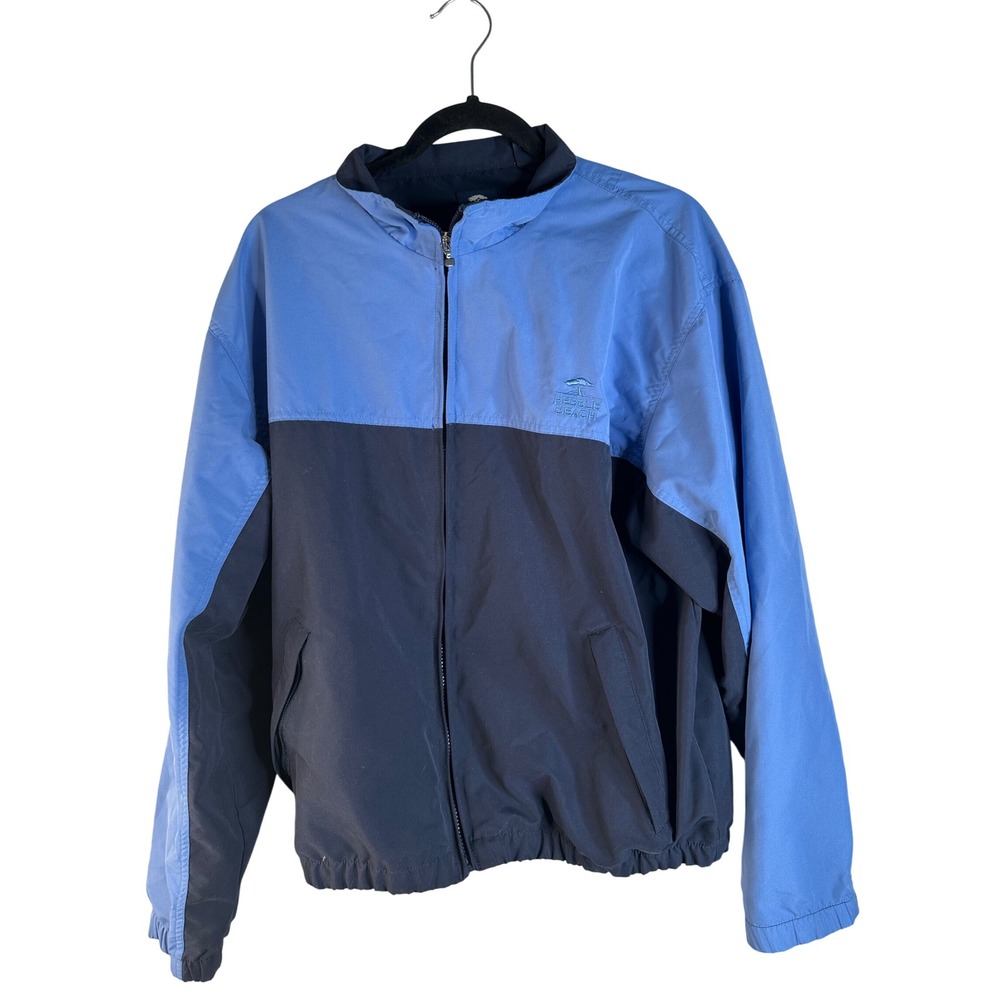 Pebble Beach Men's Blue Colorblock Full Zip Performance Windbreaker Jacket M
